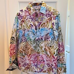 Robert Graham men’s shirt with embroidery Med
